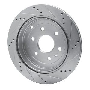 Buick Enclave Brake Rotor (1) - Rear Left - R1 Concepts - Drilled & Slotted - Silver - `07-`17